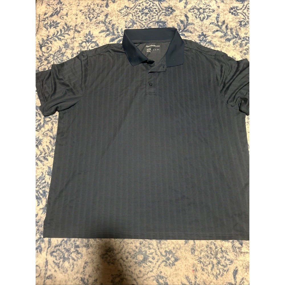Reebok Golf Polo Mens Short Sleeve Blue Performance Shirt Size 3XL Rugby XXXL